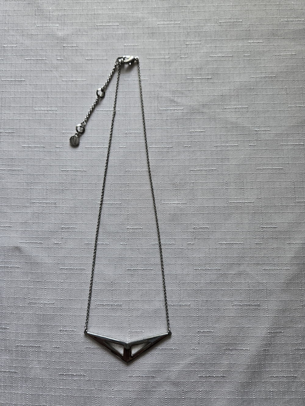 Chloe + Isabel Astra Statement Necklace Silver Tone Crystal Geometric Pendant - Picture 5 of 5